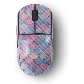 MightySkins Carbon Fiber Skin Compatible with Logitech G Pro Wireless Gaming Mouse - Mermaid Scales | Protective, Durable Textured Carbon Fiber Finish | Easy to Apply
