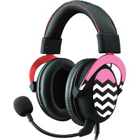 MightySkins Skin Compatible with Kingston HyperX Cloud II Gaming Headset - Pink Chevron | Protective, Durable, and Unique Vinyl Decal wrap Cover | Easy to Apply, Remove | Made in The USA