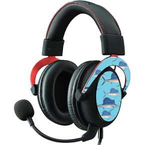 MightySkins Skin Compatible with Kingston HyperX Cloud II Gaming Headset - Billfish Stripes | Protective, Durable, and Unique Vinyl Decal wrap Cover | Easy to Apply, Remove | Made in The USA