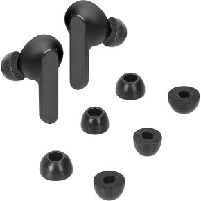 kwmobile Replacement Ear Tips Compatible with JBL Live Pro 2 TWS - Set of 6 - Memory Foam Eartips - Black