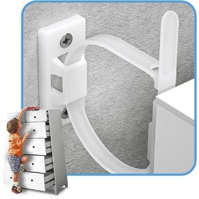Anti Tip Furniture Wall Anchors Baby Proofing Furniture Moving Straps Adjustable Child Safety Cabinet Straps Earthquake Resistant Anti-Tip Kit Wall Anchor Protect Toddlers from Falling, Bearing 150Ib