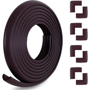 Baby Proof Corners and Edges, (Large 16.5FT Edge +8 Corners) Baby Proofing Corner Guards, Soft Rubber Foam Edge Protector, Furniture Tables Bumper Guard for Baby Safety, Black