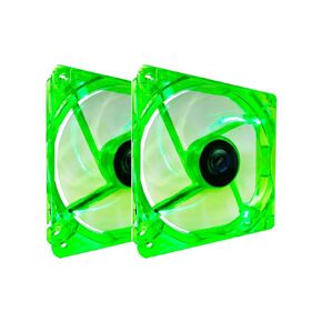 Apevia AF212L-GN 120mm 4pin Molex + 3pin Motherboard Silent Green LED Case Fan (2-pk)