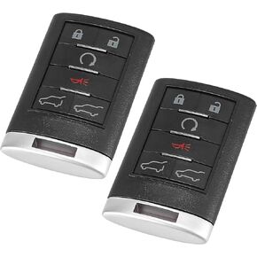 X AUTOHAUX 2pcs 315MHz OUC6000066 Replacement Keyless Entry Remote Car Key Fob for Cadillac Escalade ESV 2007-2014 850K-6000066 6 Key Button
