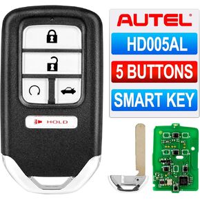 Autel MaxiIM IKEYHD005AL, 2024 Programmable Smart Key for Honda, OE Quality Key Fob Replacement, 5 Buttons Blank Key, 130FT/ 40M Remote, Work w/Autel KM100 (X) IM508S IM608S II IM608 PRO II