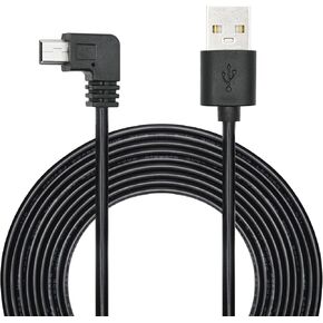 كابل طاقة ميكرو USB بطول 11 قدم و90 درجة، سلك شحن كاميرا داش مايكرو يو إس بي بزاوية يمين، لكاميرا داش السيارة والهواتف وأجهزة شحن USB الصغيرة الأخرى