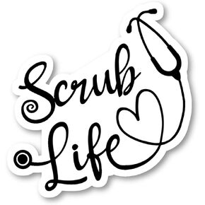 Scrub Life Sticker Nurse Life Stickers (4 Pack) - Laptop Stickers - 2.5 Inches Vinyl Decal - Laptop, Phone, Tablet Vinyl Decal Sticker S215038-P-4