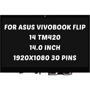 Replacement for ASUS VivoBook Flip 14 TM420 LCD Screen TM420I TM420U TM420IA TM420UA Series 1920x1080 14.0 inch LED Screen Display Panel