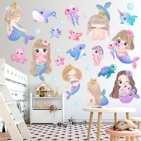 Wall Decal, Stickers for Girls Room, Mermaid Theme