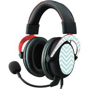 MightySkins Skin Compatible with Kingston HyperX Cloud II Gaming Headset - Aqua Chevron | Protective, Durable, and Unique Vinyl Decal wrap Cover | Easy to Apply, Remove | Made in The USA