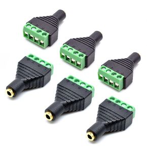 Oiyagai 6pcs 3.5mm (1/8") Stereo TRS Male/Female Jack to AV 4-Screw Terminal Block Balun Connectors