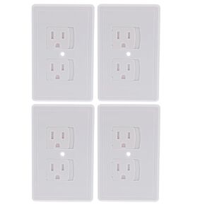 VILLCASE 4 Pack Self-Closing Outlet Covers, Baby proofing Safety Universal Wall Socket Plate Socket Protection Cover Automatic Sliding Cap Cover Standard Wall Outlet Plug Covers