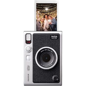Fujifilm Instax Mini EVO Instant Camera, Compact and Portable Design, Polaroid Cameras for Photography, Built-in Selfie Mirror, Easy to Use Camera for Professional or Beginner (Renewed)