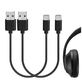 GEEKRIA USB Headphones Short Charger Cable Compatible with Bose QC Ultra, QC45, 700ANC, QC Earbuds II, Ultra Open Earbuds Charger, USB to USB-C Replacement Power Charging Cord (1ft/30cm 2Pack)