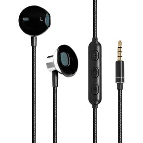Wired Earbuds with Microphone, 3.5mm Corded Headphones with Volume Control Compatible with iPhone/iPad/iPod/Computer/Laptop, Black