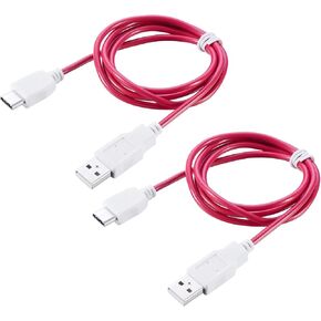 Kissmart 2-Pack Charging Cable for Nabi DreamTab, Nabi Jr., Nabi 2S, Nabi Elev-8, Nabi XD, Nabi Jr.S (Red)