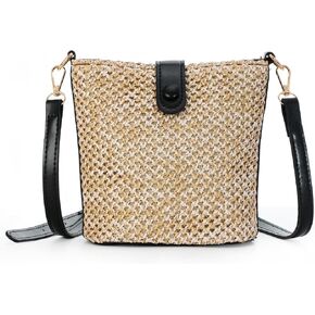 Straw Woven Crossbody Bag Purse for Women,Small Handmade Raffia Tote Handbags Clutch for Summer Beach Vacation 2024