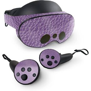 MightySkins Glossy Glitter Skin Compatible with Meta Quest Pro - Purple Pleather | Protective, Durable High-Gloss Glitter Finish | Easy to Apply, Remove, and Change Styles | Made in The USA