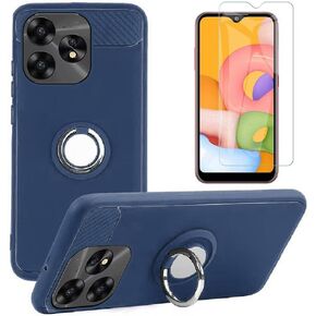 Algasan NUU A25 Phone Case and Screen Protector Tempered Glass, [Magnetic Car Mount] TPU Cover Case and Screen Protector for NUU A25 (Blue)