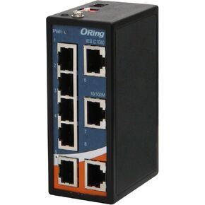 ORing Industrial 8-Ports 10/100Base-T(X) Unmanaged Fast Ethernet Switch, IES-C1080, DIN-Rail, Fanless, IP40