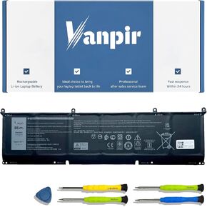 69KF2 86W 6-Cell Precision 5550 5560 Inspiron 7610 Laptop Battery Replacement for Dell XPS 15 9500 9510 G15 5510 5511 5515 5520 5521 Edition Alienware M15 R3 R4 R5 R6 R7 M17 R3 R4 Series 8FCTC