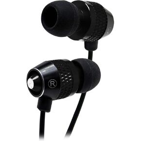 Bastex Universal Earphone/Ear Buds 3.5mm Stereo Headphones in-Ear Tangle Free Cable with Built-in Microphone Earbuds for iPhone iPod iPad Samsung Android Mp3 Mp4 and More-Black/Black