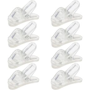 Mini Skater 1 Inch Small Plastic Rotate Earphone Clips for Fixing Earbuds Cables Corded Headset Headphone Wires to Shirt, Pack of 8 (Black)