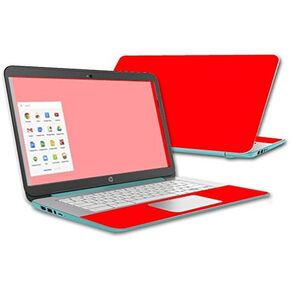 MightySkins Skin Compatible with HP Chromebook 14 (2015) case wrap Cover Sticker Skins Solid Red