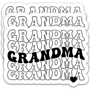 (3Pcs) World's Best Nanny Sticker Grandma Sticker Nana Sticker Perfect for Mimi Nana Grandmother Mother's Day – Waterproof Vinyl Decal for Book Laptop Phones Tumbler Water Bottles, Size 3 x 2.9 Inch