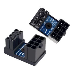 chenyang 2 Pack ATX 8Pin EPS 12V 180 Degree Angled CPU Power Socket Inside Buckle Connector Adapter