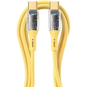 كابل شاحن USB C إلى C، كابل USB C بطول 3.3 قدم من النوع C إلى النوع C، كابل شحن سريع، كابل USB C من السيليكون الناعم إلى USB C لجهاز Galaxy S22/S21، PAD Mini 6/Air 4، Pixel. (CC، برتقالي، ترقية جديدة) in Kuwait