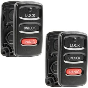 Key Fob Keyless Entry Remote Shell Case & Pad fits Mitsubishi 2002-2006 Eclipse / 2004-2006 Endeavor / 1998-2006 Montero / 1999-2004 Montero Sport / 2003-2006 Outlander, Set of 2
