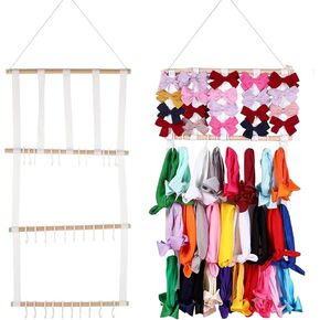 2Pcs Headband Holder Hair Bows Organizer for Girls, Bow Storage for Girls Hair Bows, Hair Accessories Organizer Wall Hanging Home Decor for Nursery Girls Room