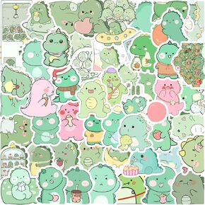 Cute Cartoon Dinosaur Stickers, 50 Pcs Kawaii Vinyl Waterproof Stickers for Water Bottles Hydro Flask Book Laptop Phone Skateboard Guita, Gift Stickers Pack for Kids Girls Boys Teens