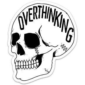 (3PCs) Overthinking Funny Quotes Sticker, Mental Health Skeleton Stickers for Adults Teen Kids, Skull Waterproof Vinyl Stickers for Water Bottle Laptop Phone Case Kindle (3 Inches)