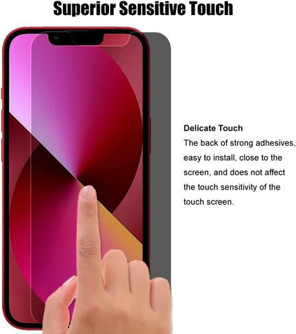 (3+3) For iPhone 13 (6.1") (3 Pack) Anti Spy Private Tempered Glass Film Privacy Screen Protector and (3 Pack) Camera Lens Protector [Not Affect Flash], 9H Hardness, Anti Scratch in Saudi Arabia