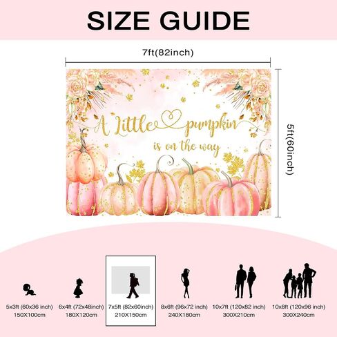 Mocsicka Fall Pumpkin Baby Shower Backdrop for Girl 7x5ft Pink Floral Pumpkin Baby Shower Decorations Autumn A Little Pumpkin is on The Way Baby Shower Backgroud Banner Photo Booth Props in Saudi Arabia