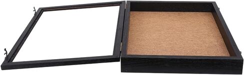 صندوق ظلال كبير جدًا مقاس 20 × 24، صناديق عرض كبيرة جدًا مع باب مغناطيسي للتذكار، صور مجمعة، تذاكر باقة زهور، عناصر تذكارية (أسود) in Kuwait