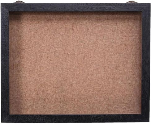 صندوق ظلال كبير جدًا مقاس 20 × 24، صناديق عرض كبيرة جدًا مع باب مغناطيسي للتذكار، صور مجمعة، تذاكر باقة زهور، عناصر تذكارية (أسود) in Kuwait