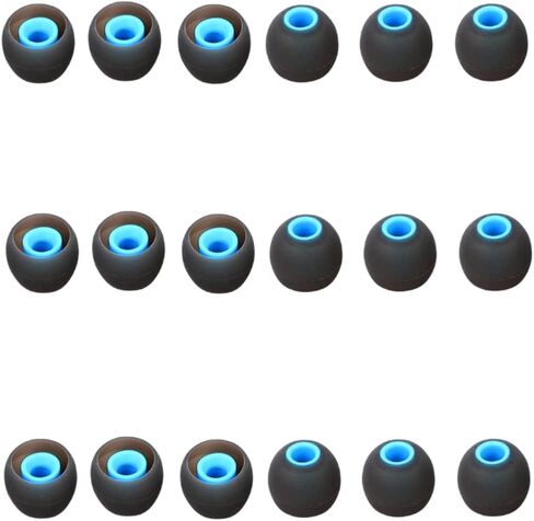 Replacement Earbud Tips Silicone Earbud Tips Ear Gels Fit for Inner Hole from 3.8mm - 5.1mm Earphones 9 Pairs Small Earbuds Replacement Tips, Black-Blue in Saudi Arabia