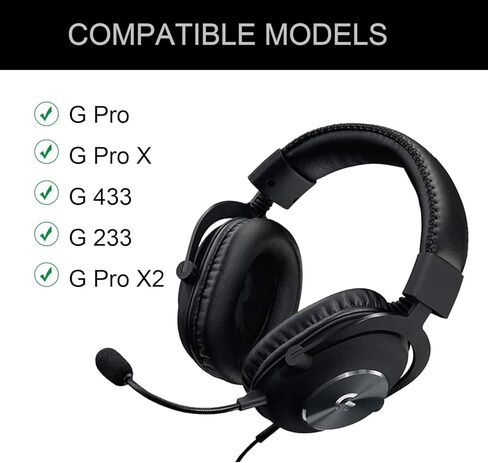 وسائد أذن بديلة لـ Logitech G Pro، G Pro X، وسائد سماعات الأذن، أغطية أذن سماعة الرأس تناسب أيضًا G433، G233، G Pro X 2 ملحقات إصلاح سماعات الرأس - أسود in Kuwait