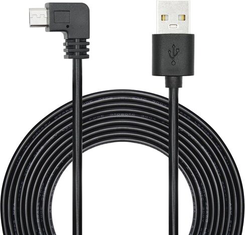 11FT 90 Degree Micro USB Power Cable, Right Angle Micro USB Dash Cam Charging Cord, for Car Dash Cam, Phones and Other Micro USB Devices Charging in Kuwait