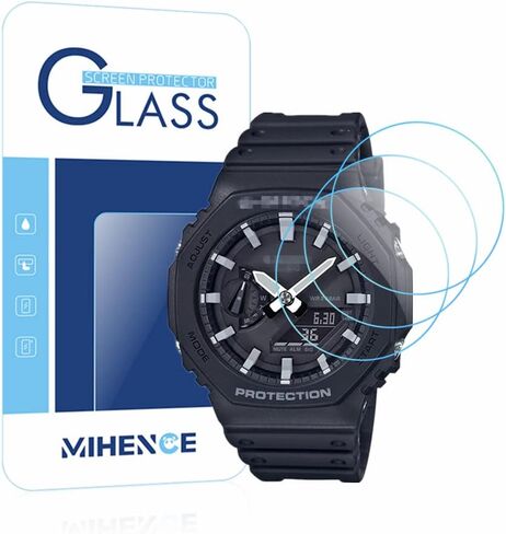 (3 قطع) Mihence متوافق مع واقي الشاشة CASIO GA-2100، شاشة زجاجية مقسى حقيقية مقاومة للخدش 9H in Saudi Arabia