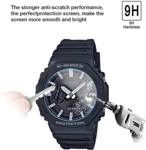 (3 قطع) Mihence متوافق مع واقي الشاشة CASIO GA-2100، شاشة زجاجية مقسى حقيقية مقاومة للخدش 9H in Saudi Arabia