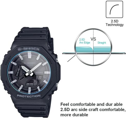 (3 قطع) Mihence متوافق مع واقي الشاشة CASIO GA-2100، شاشة زجاجية مقسى حقيقية مقاومة للخدش 9H in Saudi Arabia