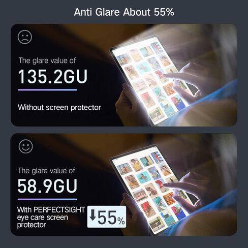 PERFECTSIGHT Sapphire Anti Glare Anti Blue Light Screen Protector Designed for iPhone 13/13 Pro - Eye Protection Diamond Hard Tempered Glass - Matte Military Grade Shatterproof Bubble Free (6.1 inch) in Saudi Arabia