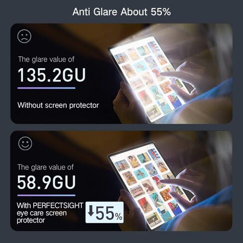 واقي شاشة PERFECTSIGHT Sapphire مضاد للوهج ومضاد للضوء الأزرق مصمم لهاتف iPhone 13/13 Pro - زجاج مقسى صلب لحماية العين - درجة عسكرية غير لامعة مقاومة للكسر وخالية من الفقاعات (6.1 بوصة) in Kuwait