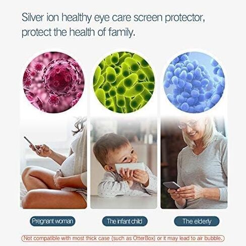 واقي شاشة PERFECTSIGHT Sapphire مضاد للوهج ومضاد للضوء الأزرق مصمم لهاتف iPhone 13/13 Pro - زجاج مقسى صلب لحماية العين - درجة عسكرية غير لامعة مقاومة للكسر وخالية من الفقاعات (6.1 بوصة) in Kuwait