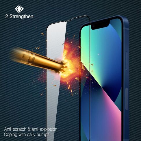 واقي شاشة PERFECTSIGHT Sapphire مضاد للوهج ومضاد للضوء الأزرق مصمم لهاتف iPhone 13/13 Pro - زجاج مقسى صلب لحماية العين - درجة عسكرية غير لامعة مقاومة للكسر وخالية من الفقاعات (6.1 بوصة) in Kuwait