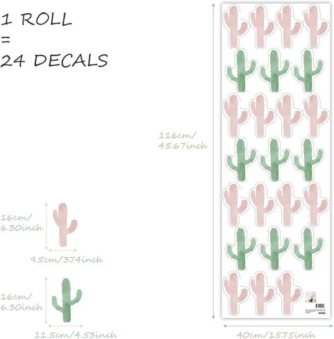 Watercolor Boho Floral Wall Decals Peel and Stick, PVC Fern Green and Dusty Pink Leaves Wall Stickers, Botanical Wall Art Decor for Kids Room Playroom Nursery Bedroom Classroom in Kuwait